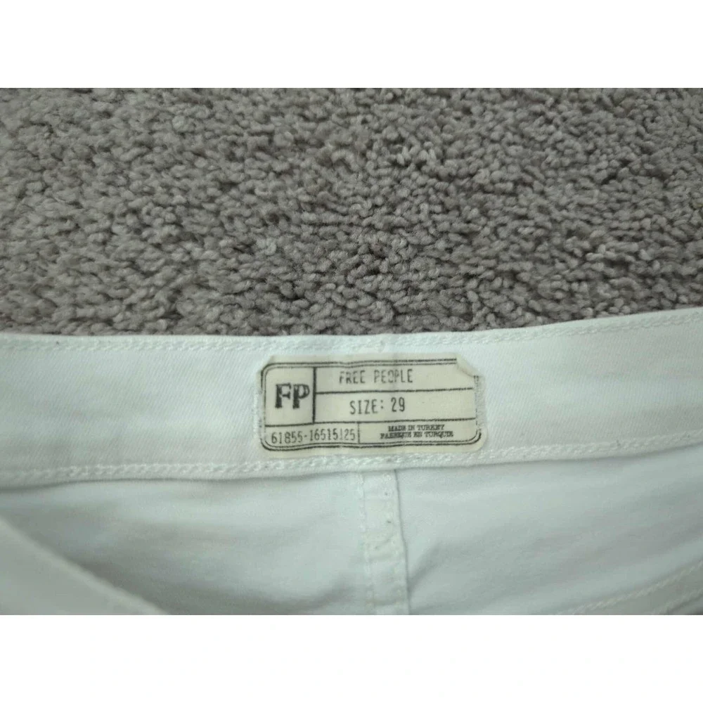Free‎ People Jeans Womens 29 White Mid Rise Skinny Distressed Stretch Casual